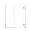 Ethan 63.5-in W x 76-in H Hinged Shower Door in Brushed Stainless with Clear Glass, SMEHTD-635277610C-BS