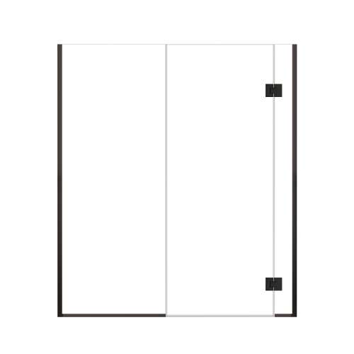 Ethan 63.5-in W x 76-in H Hinged Shower Door in Matte Black with Clear Glass, SMEHTD-635277610C-MB