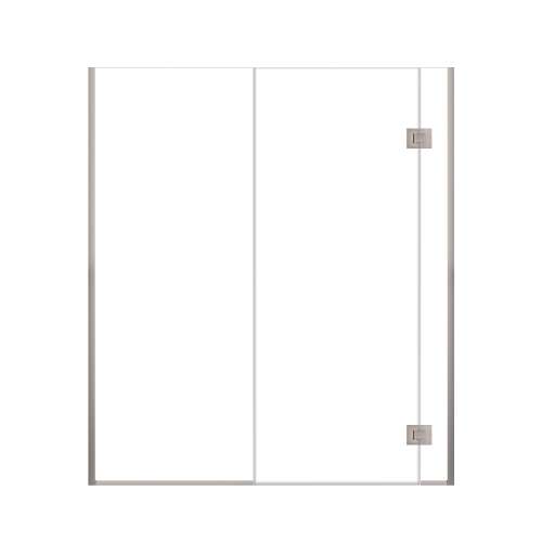 Ethan 64.5-in W x 76-in H Hinged Shower Door in Brushed Stainless with Clear Glass, SMEHTD-645287610C-BS