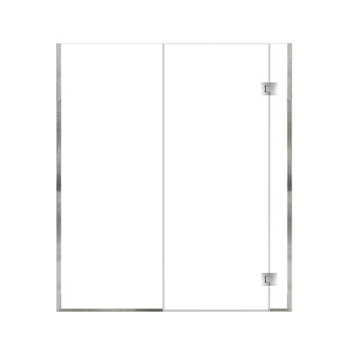 Ethan 64.5-in W x 76-in H Hinged Shower Door in Polished Chrome with Clear Glass, SMEHTD-645287610C-PC