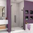 Ethan 40-in W x 76-in H Hinged Shower Door in Matte Black with Clear Glass, SMEHTD-40287610C-MB
