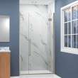Ethan 47-in W x 76-in H Hinged Shower Door in Brushed Stainless with Clear Glass, SMEHTD-47297610C-BS