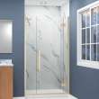 Ethan 47-in W x 76-in H Hinged Shower Door in Champagne Bronze with Clear Glass, SMEHTD-47297610C-CB