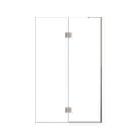 Ethan 48-in W x 76-in H Hinged Shower Door in Brushed Stainless with Clear Glass, SMEHTE-48247610C-BS