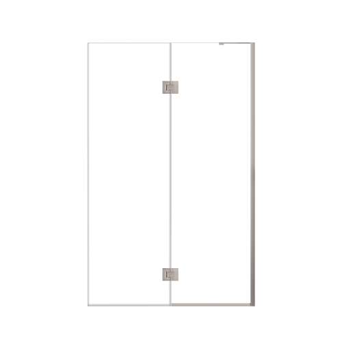 Ethan 48-in W x 76-in H Hinged Shower Door in Brushed Stainless with Clear Glass, SMEHTE-48247610C-BS