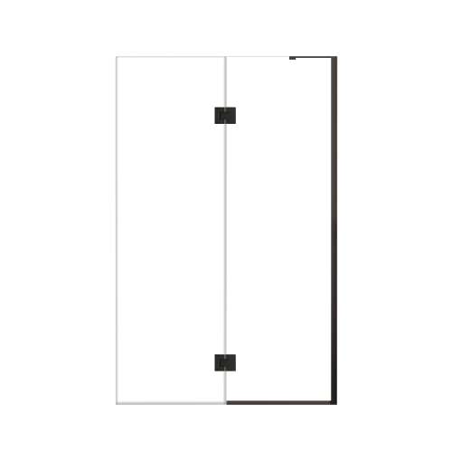 Ethan 48-in W x 76-in H Hinged Shower Door in Matte Black with Clear Glass, SMEHTE-48247610C-MB