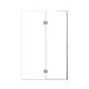 Ethan 50-in W x 76-in H Hinged Shower Door in Brushed Stainless with Clear Glass, SMEHTE-50267610C-BS