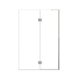 Ethan 50-in W x 76-in H Hinged Shower Door in Brushed Stainless with Clear Glass, SMEHTE-50267610C-BS