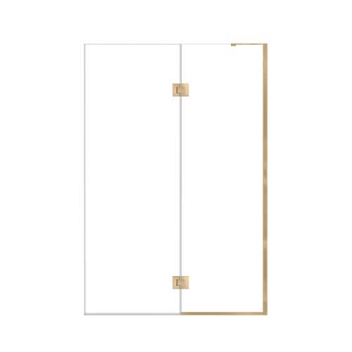 Ethan 50-in W x 76-in H Hinged Shower Door in Champagne Bronze with Clear Glass, SMEHTE-50267610C-CB