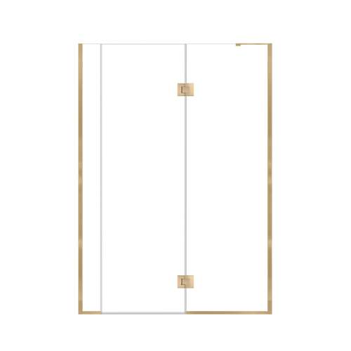 Ethan 54-in W x 76-in H Hinged Shower Door in Champagne Bronze with Clear Glass, SMEHTF-54247610C-CB