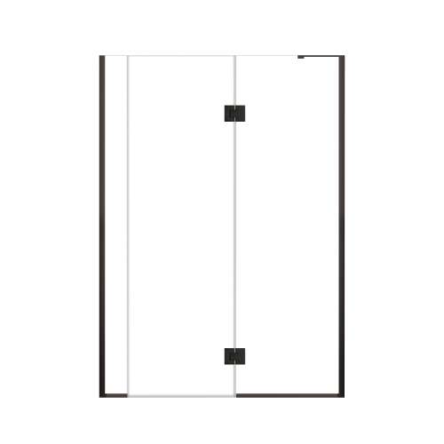 Ethan 55-in W x 76-in H Hinged Shower Door in Matte Black with Clear Glass, SMEHTF-55247610C-MB