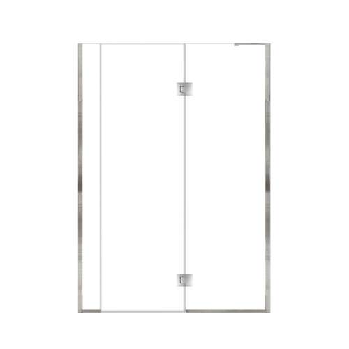 Ethan 55-in W x 76-in H Hinged Shower Door in Polished Chrome with Clear Glass, SMEHTF-55247610C-PC