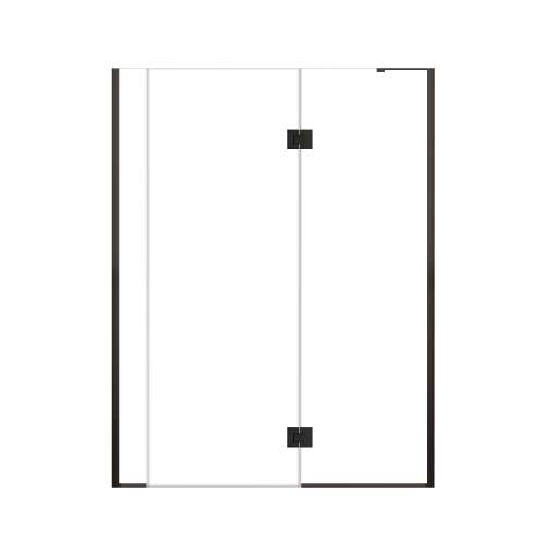 Ethan 56.5-in W x 76-in H Hinged Shower Door in Matte Black with Clear Glass, SMEHTF-565247610C-MB