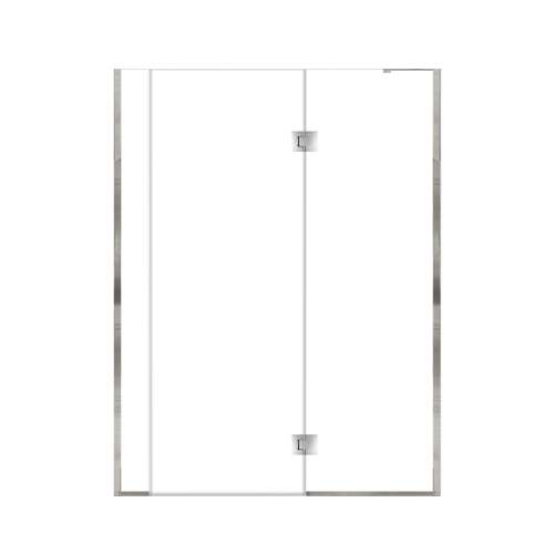 Ethan 56.5-in W x 76-in H Hinged Shower Door in Polished Chrome with Clear Glass, SMEHTF-565247610C-PC