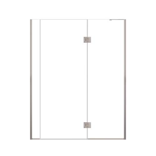 Ethan 58.5-in W x 76-in H Hinged Shower Door in Brushed Stainless with Clear Glass, SMEHTF-585247610C-BS