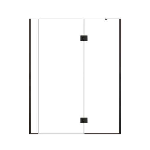 Ethan 58.5-in W x 76-in H Hinged Shower Door in Matte Black with Clear Glass, SMEHTF-585247610C-MB