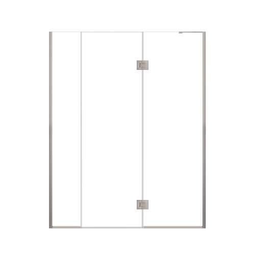 Ethan 59.5-in W x 76-in H Hinged Shower Door in Brushed Stainless with Clear Glass, SMEHTF-595247610C-BS