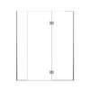 Ethan 63-in W x 76-in H Hinged Shower Door in Brushed Stainless with Clear Glass, SMEHTF-63277610C-BS