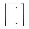 Ethan 63-in W x 76-in H Hinged Shower Door in Matte Black with Clear Glass, SMEHTF-63277610C-MB