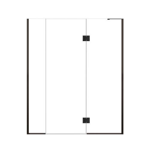 Ethan 63-in W x 76-in H Hinged Shower Door in Matte Black with Clear Glass, SMEHTF-63277610C-MB