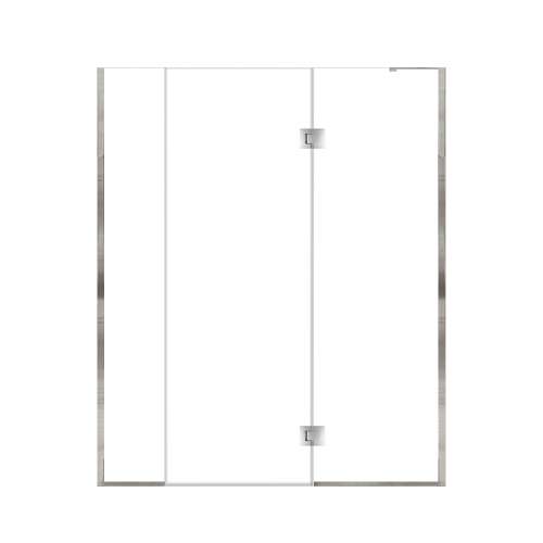 Ethan 63-in W x 76-in H Hinged Shower Door in Polished Chrome with Clear Glass, SMEHTF-63277610C-PC