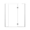 Ethan 66.5-in W x 76-in H Hinged Shower Door in Brushed Stainless with Clear Glass, SMEHTF-665307610C-BS