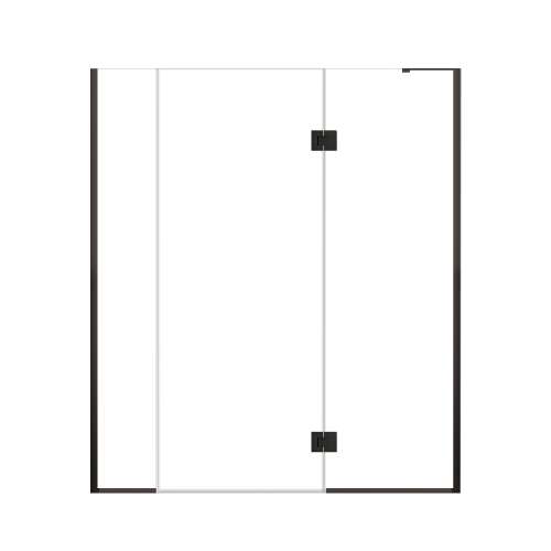 Ethan 66.5-in W x 76-in H Hinged Shower Door in Matte Black with Clear Glass, SMEHTF-665307610C-MB