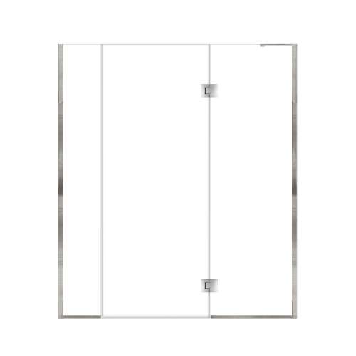 Ethan 66.5-in W x 76-in H Hinged Shower Door in Polished Chrome with Clear Glass, SMEHTF-665307610C-PC