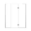 Ethan 68-in W x 76-in H Hinged Shower Door in Brushed Stainless with Clear Glass, SMEHTF-68267610C-BS