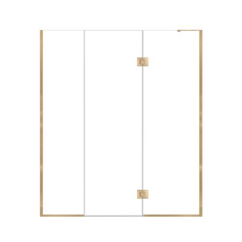 Ethan 68-in W x 76-in H Hinged Shower Door in Champagne Bronze with Clear Glass, SMEHTF-68267610C-CB