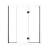 Ethan 68-in W x 76-in H Hinged Shower Door in Matte Black with Clear Glass, SMEHTF-68267610C-MB