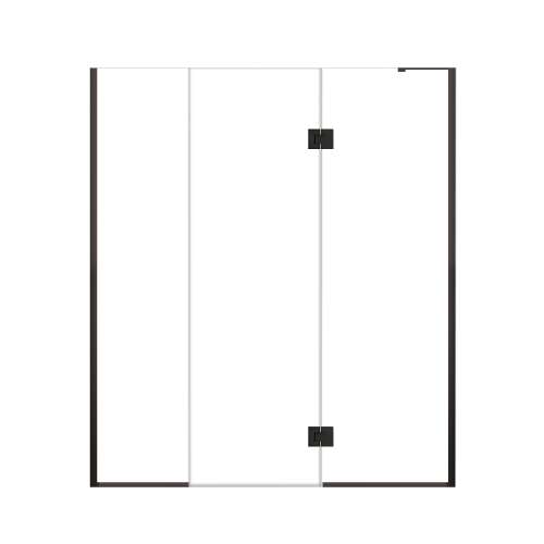 Ethan 68-in W x 76-in H Hinged Shower Door in Matte Black with Clear Glass, SMEHTF-68267610C-MB