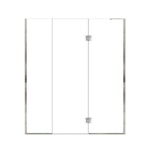Ethan 68-in W x 76-in H Hinged Shower Door in Polished Chrome with Clear Glass, SMEHTF-68267610C-PC