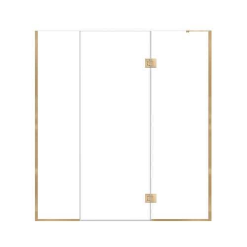 Ethan 69-in W x 76-in H Hinged Shower Door in Champagne Bronze with Clear Glass, SMEHTF-69277610C-CB