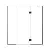 Ethan 69-in W x 76-in H Hinged Shower Door in Matte Black with Clear Glass, SMEHTF-69277610C-MB
