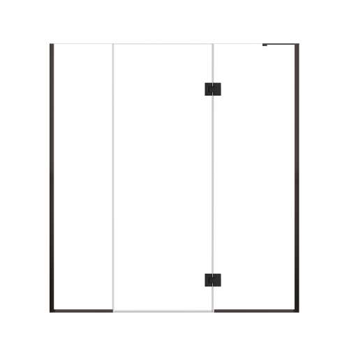 Ethan 69-in W x 76-in H Hinged Shower Door in Matte Black with Clear Glass, SMEHTF-69277610C-MB