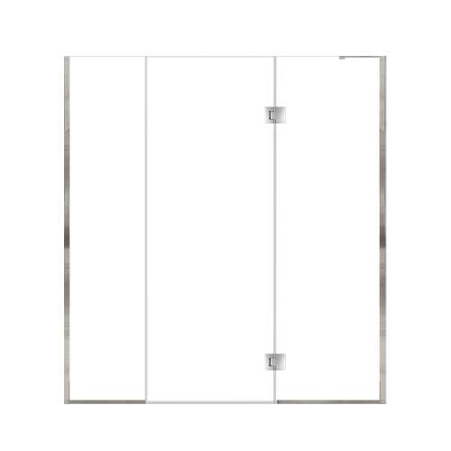 Ethan 69-in W x 76-in H Hinged Shower Door in Polished Chrome with Clear Glass, SMEHTF-69277610C-PC