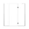 Ethan 72.5-in W x 76-in H Hinged Shower Door in Brushed Stainless with Clear Glass, SMEHTF-725307610C-BS