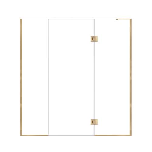Ethan 72.5-in W x 76-in H Hinged Shower Door in Champagne Bronze with Clear Glass, SMEHTF-725307610C-CB