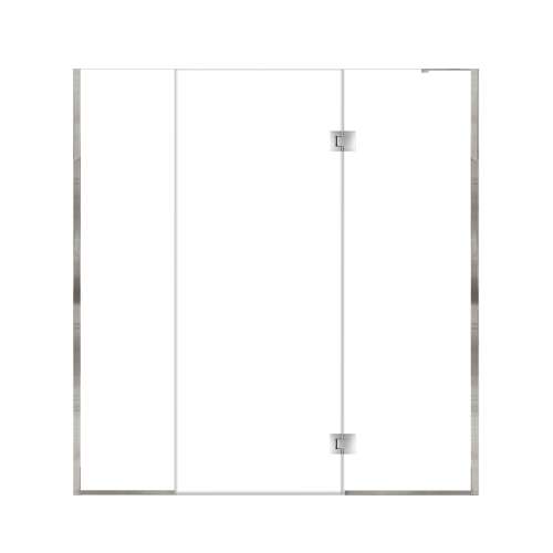 Ethan 72.5-in W x 76-in H Hinged Shower Door in Polished Chrome with Clear Glass, SMEHTF-725307610C-PC
