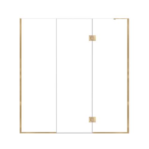 Ethan 74-in W x 76-in H Hinged Shower Door in Champagne Bronze with Clear Glass, SMEHTF-74267610C-CB