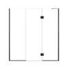 Ethan 74-in W x 76-in H Hinged Shower Door in Matte Black with Clear Glass, SMEHTF-74267610C-MB