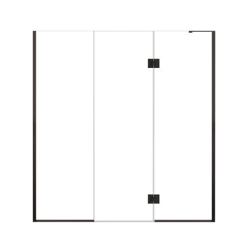 Ethan 74-in W x 76-in H Hinged Shower Door in Matte Black with Clear Glass, SMEHTF-74267610C-MB