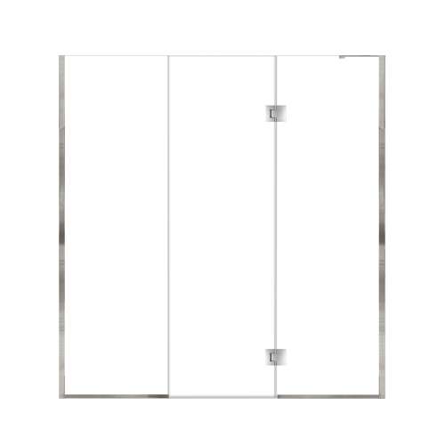 Ethan 74-in W x 76-in H Hinged Shower Door in Polished Chrome with Clear Glass, SMEHTF-74267610C-PC