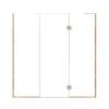 Ethan 76-in W x 76-in H Hinged Shower Door in Champagne Bronze with Clear Glass, SMEHTF-76287610C-CB