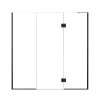 Ethan 76-in W x 76-in H Hinged Shower Door in Matte Black with Clear Glass, SMEHTF-76287610C-MB