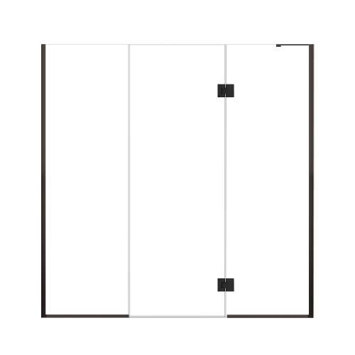 Ethan 76-in W x 76-in H Hinged Shower Door in Matte Black with Clear Glass, SMEHTF-76287610C-MB