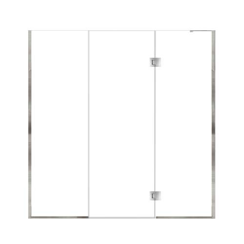 Ethan 76-in W x 76-in H Hinged Shower Door in Polished Chrome with Clear Glass, SMEHTF-76287610C-PC