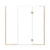 Ethan 77-in W x 76-in H Hinged Shower Door in Champagne Bronze with Clear Glass, SMEHTF-77297610C-CB