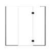 Ethan 77-in W x 76-in H Hinged Shower Door in Matte Black with Clear Glass, SMEHTF-77297610C-MB
